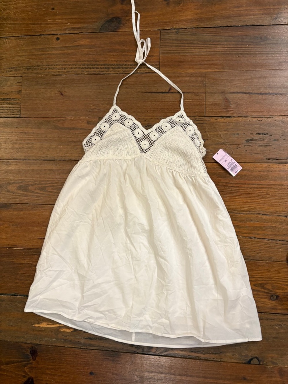 wild fable white Crochet Halter Mini Dress